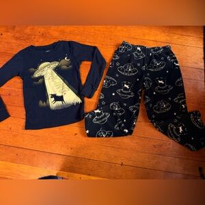 Carter's Navy and Gold UFO Pajama Set